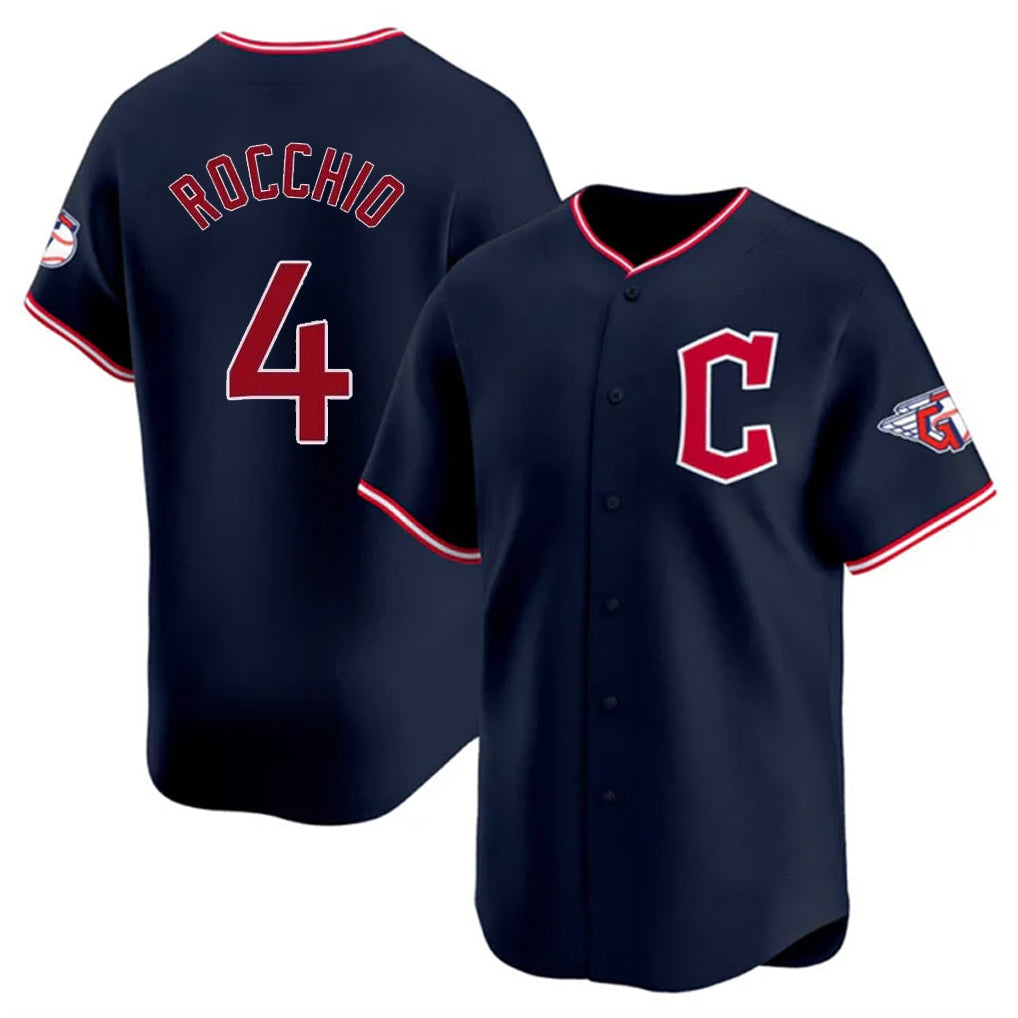 C.Guardians #4 Brayan Rocchio Player Navy Limited Home Hdoa Stitched Jerseys