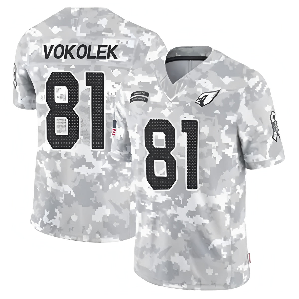 A.Cardinals #81 Travis Vokolek Player Camo Salute to Service Limited Hdoa Stitched Jerseys