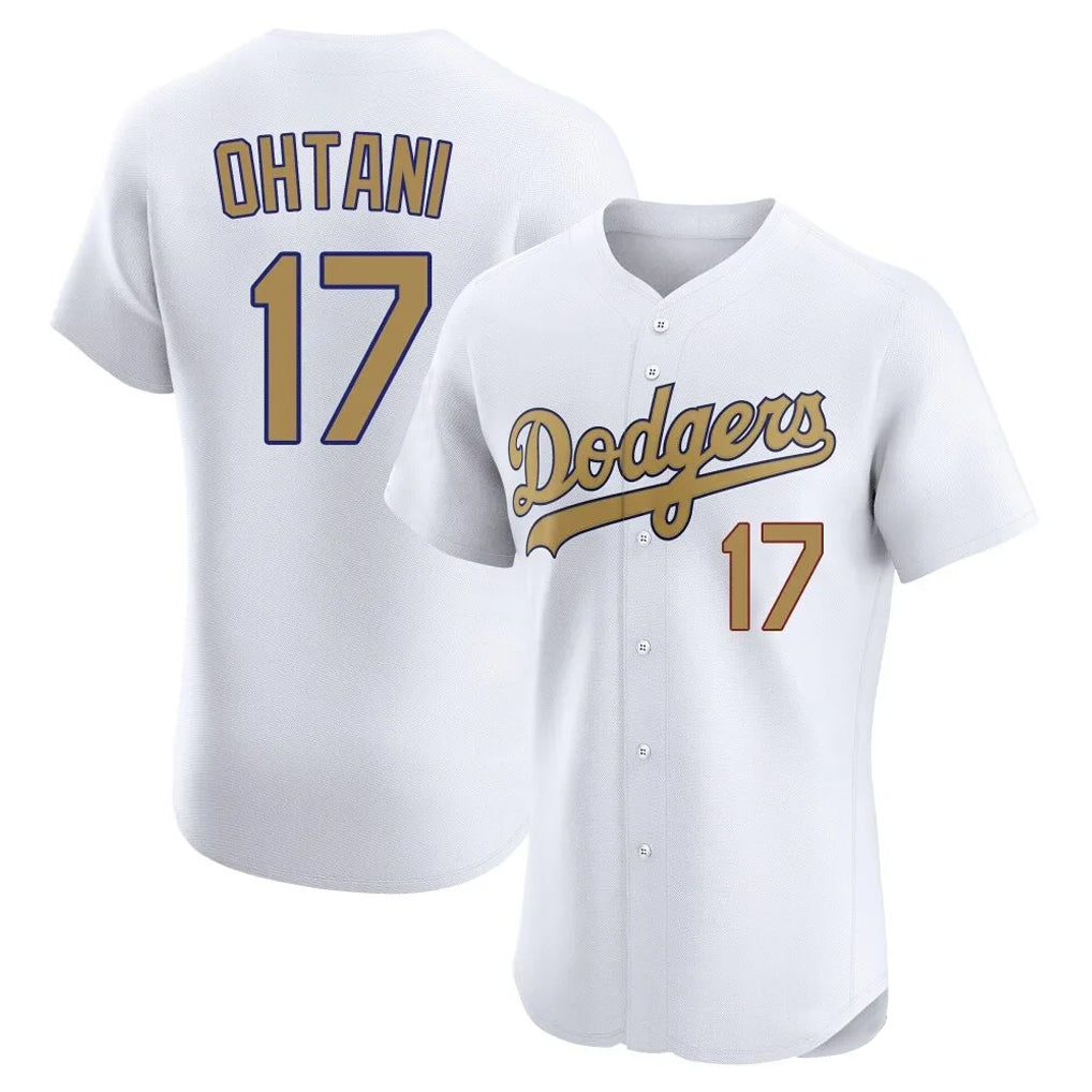 LA.Dodgers #17 Shohei Ohtani Player Gold Limited Elite Home Hdoa Stitched Jerseys
