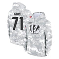 C.Bengals #71 Amarius Mims Player Arctic Camo Salute to Service Pullover Hoodie Limited Hdoa Stitched Jerseys