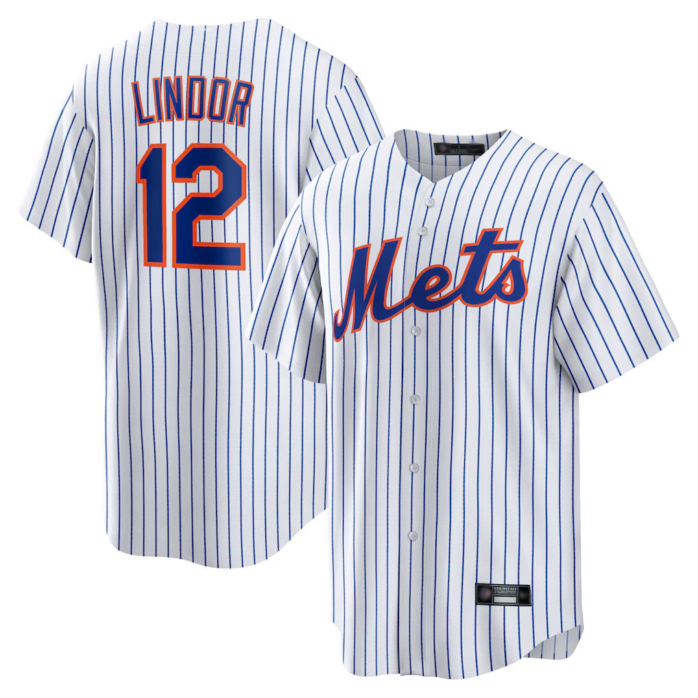 NY.Mets #12 Francisco Lindor Player White Home Game Hdoa Stitched Jerseys
