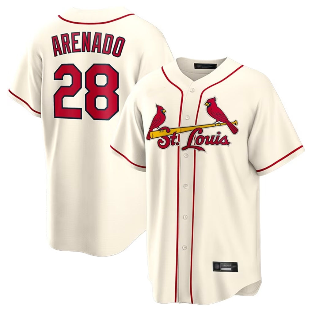 St. Louis Cardinals #28 Nolan Arenado Player Cream Home Game Hdoa Stitched Jerseys
