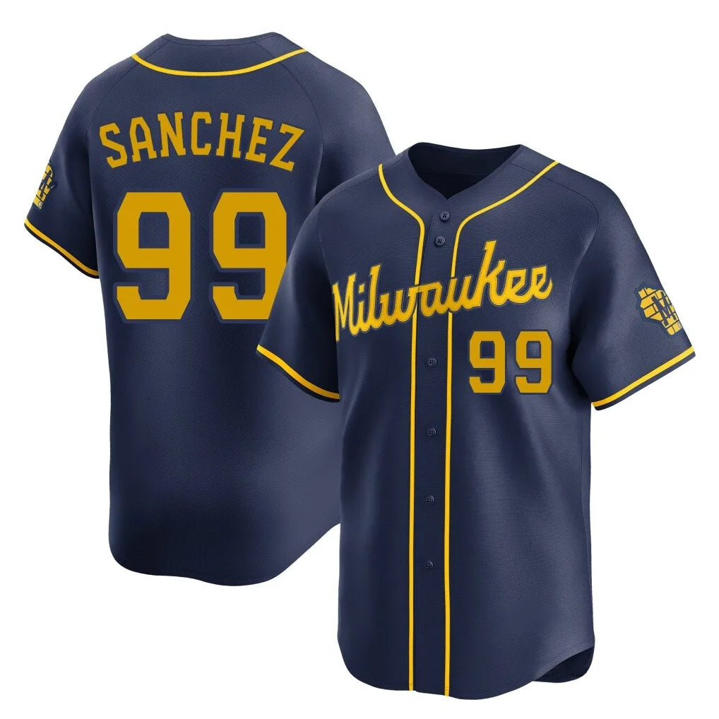 M.Brewers #99 Gary Sanchez Player Navy Home Limited Hdoa Stitched Jerseys