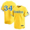 B.Red Sox #34 David Ortiz Player Yellow Limited Home Game Hdoa Stitched Jerseys