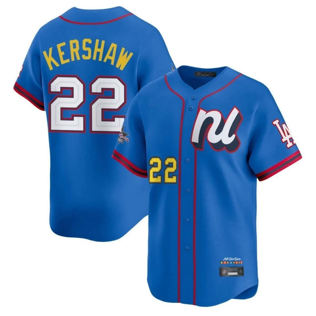 LA.Dodgers #22 Clayton Kershaw Player Blue All-Star Limited Home Hdoa Stitched Jerseys
