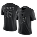 C.Panthers #17 Xavier Legette Player Black Limited Reflective Game Hdoa Stitched Jerseys