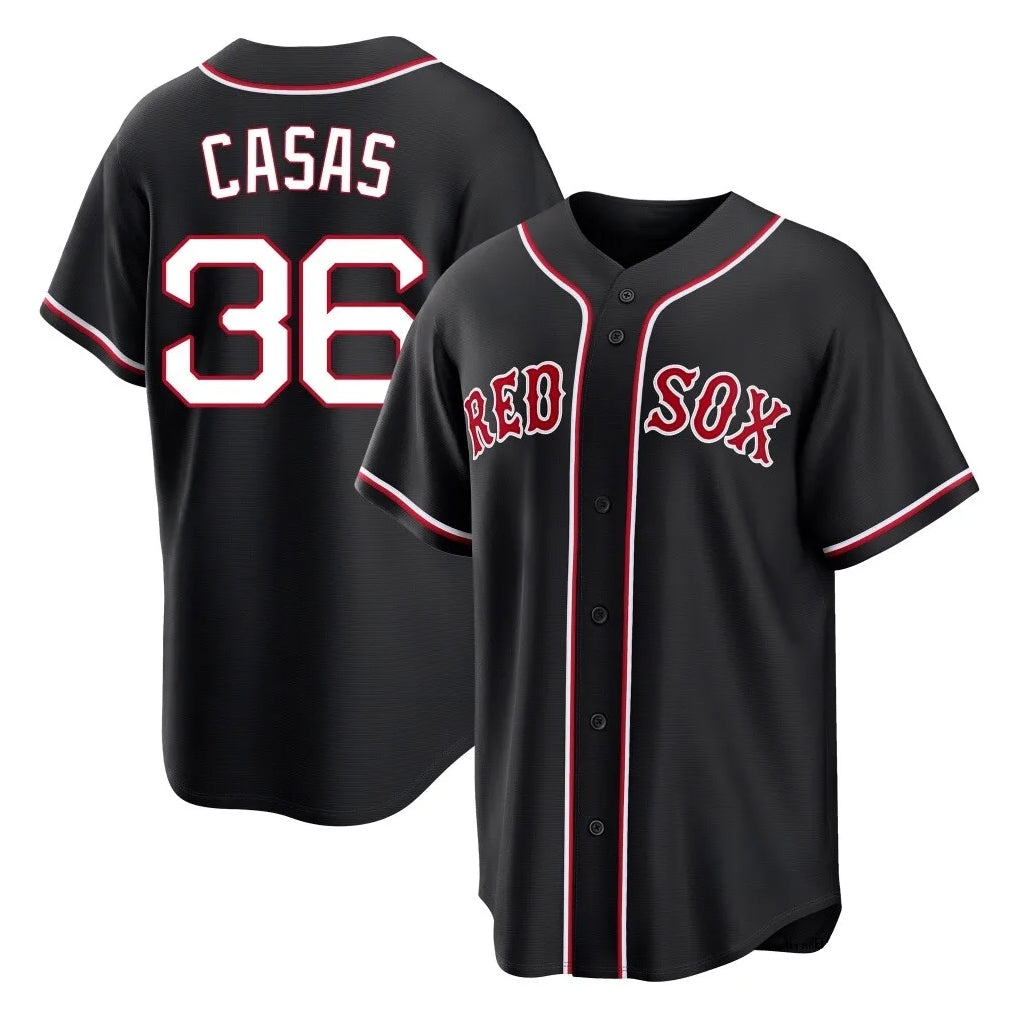 B.Red Sox #36 Triston Casas Player Black Out Home Game Hdoa Stitched Jerseys