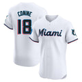 M.Marlins #18 Griffin Conine Player White  Home Limited Elite Hdoa Stitched Jerseys