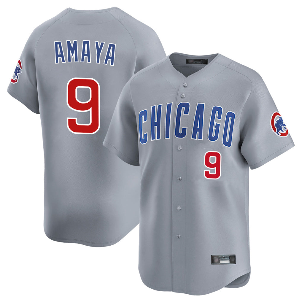 C.Cubs #9 Miguel Amaya Player Gray Road Limited Home Hdoa Stitched Jerseys