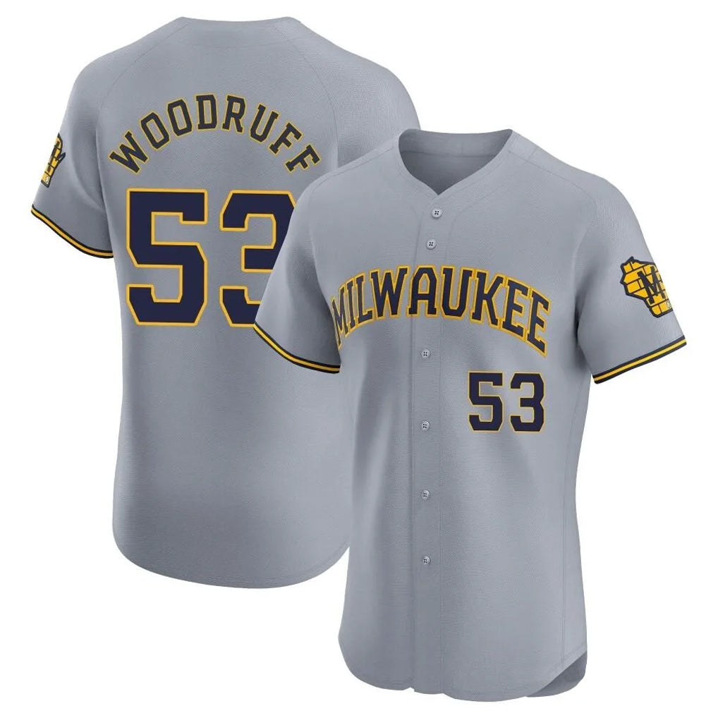 M.Brewers #53 Brandon Woodruff Player Gray Home Limited Elite Hdoa Stitched Jerseys