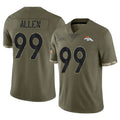 D.Broncos #99 Zach Allen Player Olive Salute To Service Limited Hdoa Stitched Jerseys