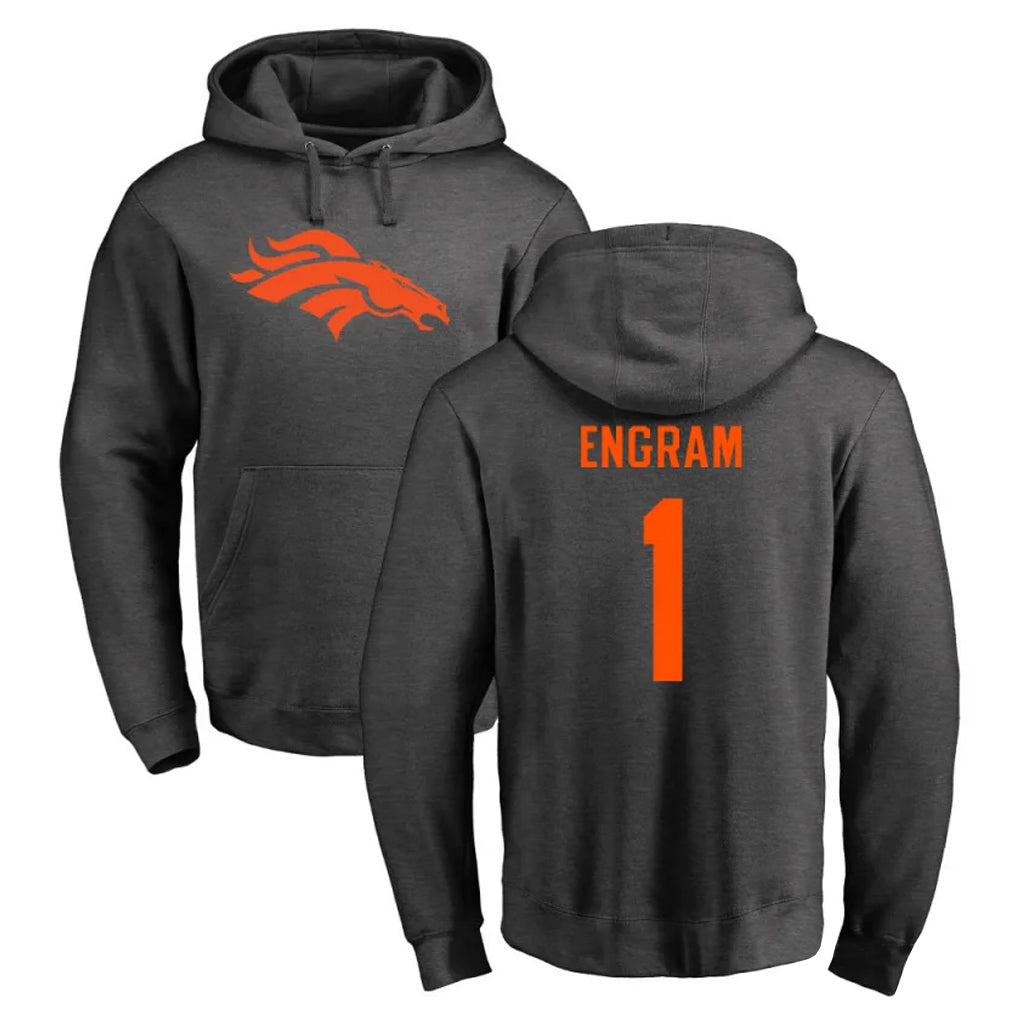 D.Broncos #1 Evan Engram Player Ash One Color Pullover Hoodie Limited Hdoa Stitched Jerseys