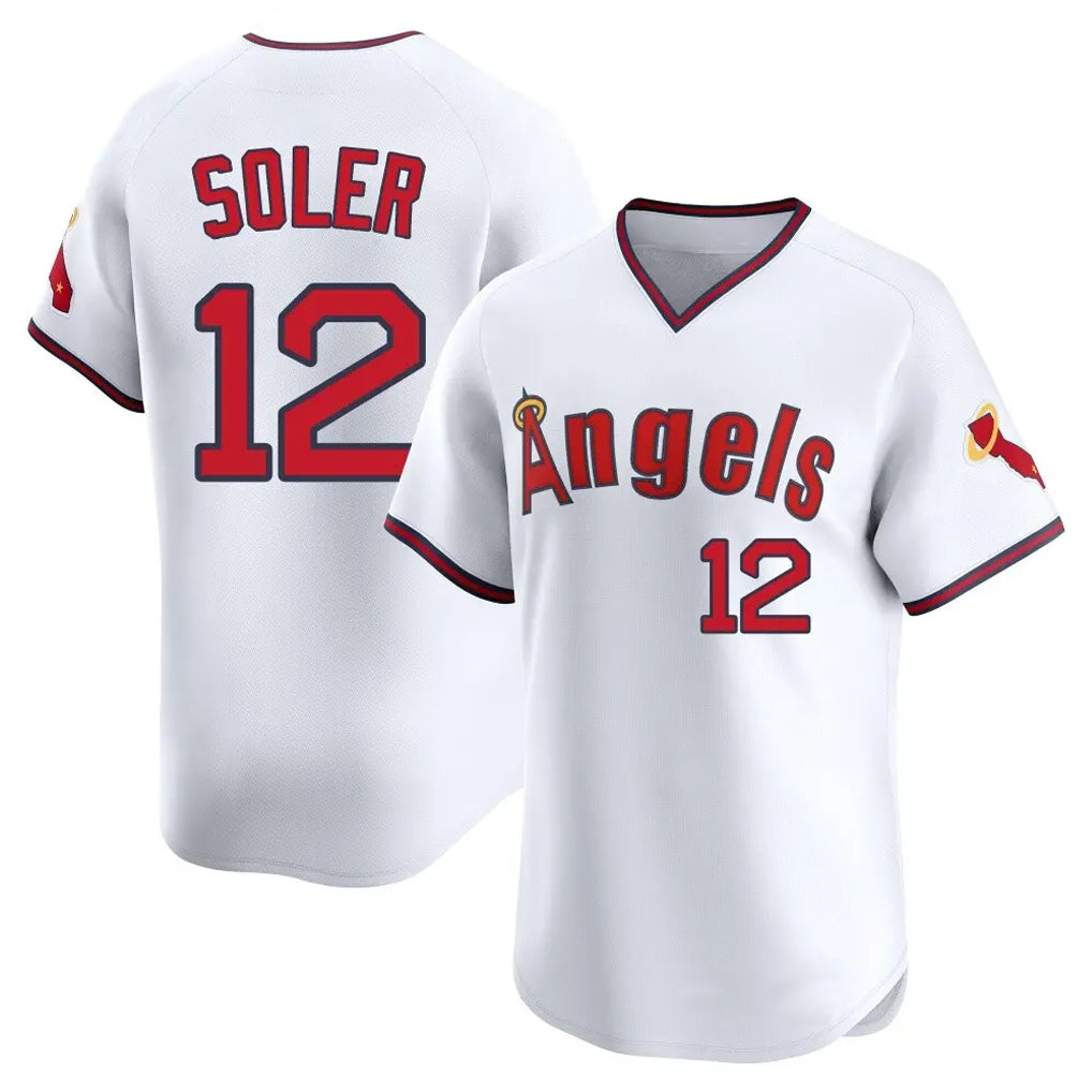 LA.Angels #12 Jorge Soler Player White T-shirt Home Limited Hdoa Stitched Jerseys
