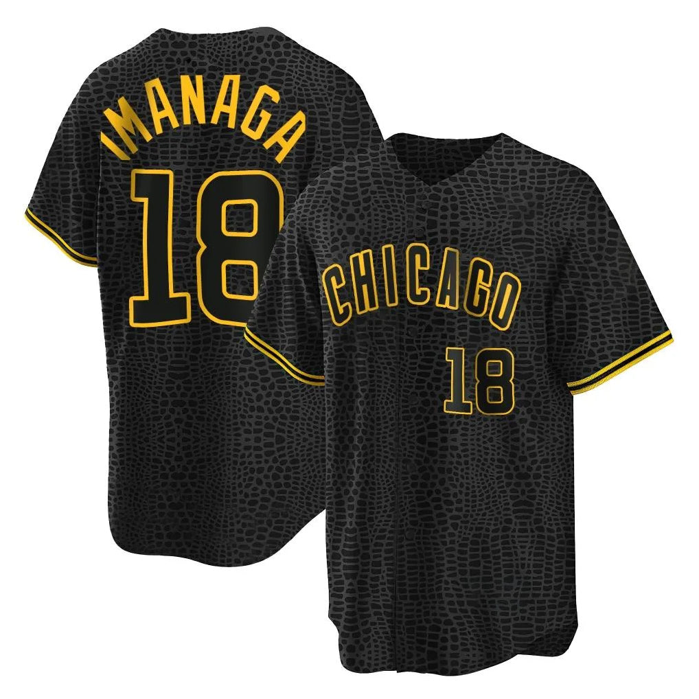 C.Cubs #18 Shota Imanaga Player Black Snake Skin City Game Hdoa Stitched Jerseys