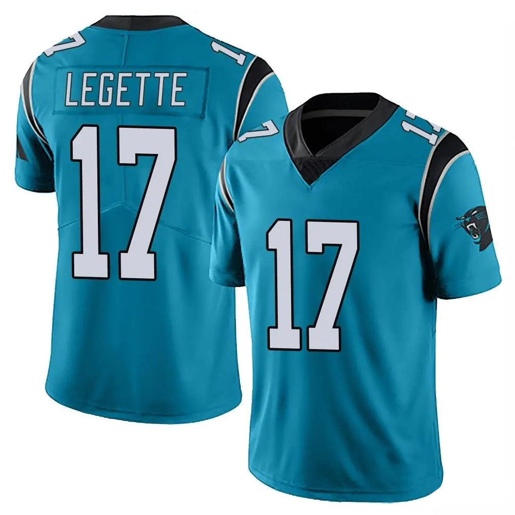 C.Panthers #17 Xavier Legette Player Blue Vapor Untouchable Limited Game Hdoa Stitched Jerseys
