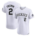 C.Rockies #2 Tyler Freeman Player White Limited Elite Home Hdoa Stitched Jerseys