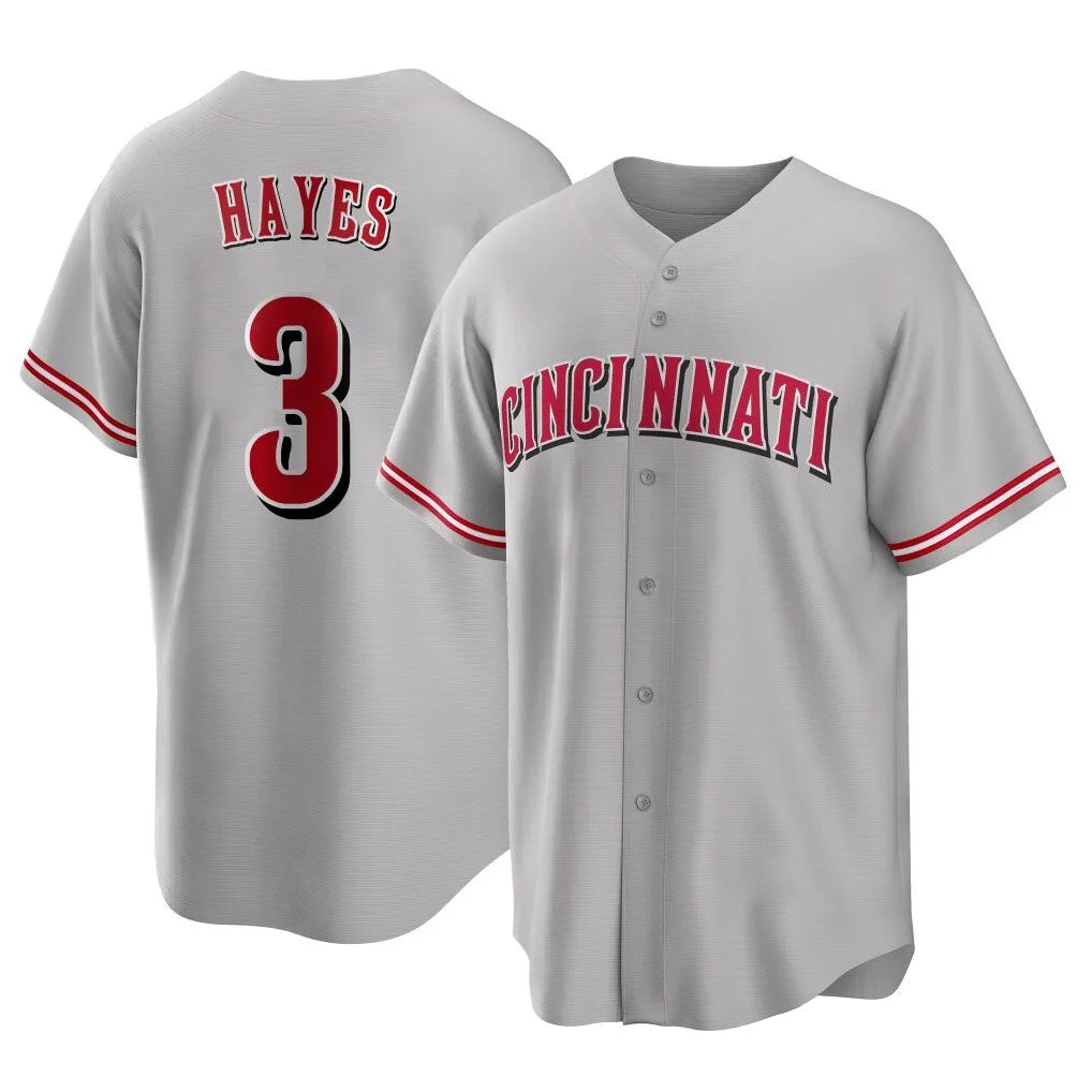 C.Reds #3 Ke'Bryan Hayes Player Gray Home Game Hdoa Stitched Jerseys