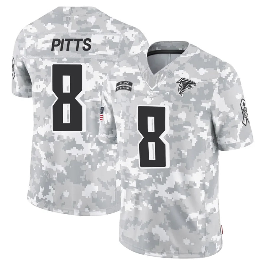 A.Falcons #8 Kyle Pitts Sr. Player Arctic Camo Salute to Service Limited Hdoa Stitched Jerseys