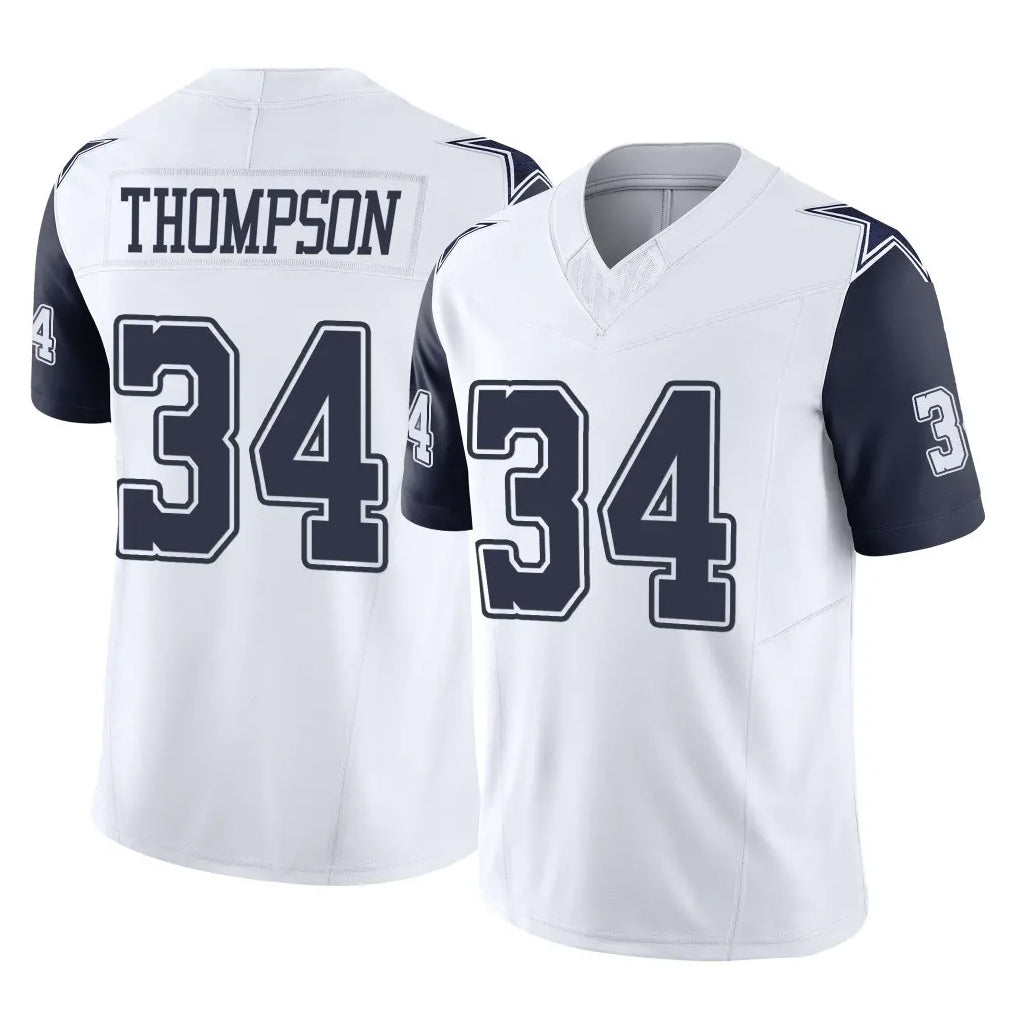 D.Cowboys #34 Jalen Thompson Player White-Navy Limited Vapor F.U.S.E. Home Game Hdoa Stitched Jerseys