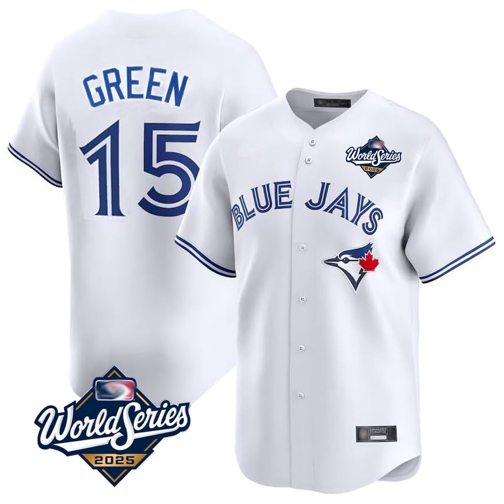 T.Blue Jays #15 Chad Green Player White 2025 World Series Limited Hdoa Stitched Jerseys