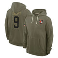 C.Browns #9 Grant Delpit Player Olive Salute to Service Pullover Hoodies Limited Hdoa Stitched Jerseys