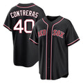 B.Red Sox #40 Willson Contreras Player Black Out Home Game Hdoa Stitched Jerseys