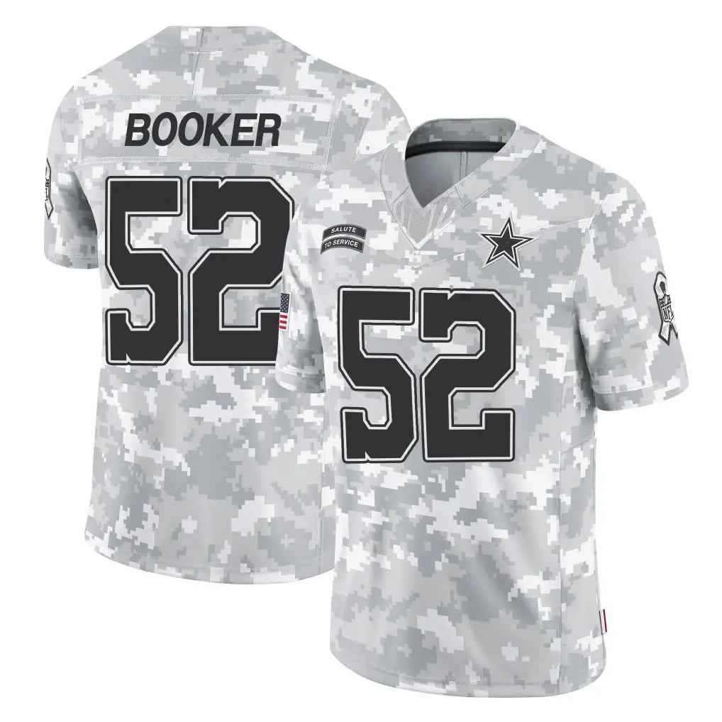 D.Cowboys #52 Tyler Booker Player Arctic Camo Salute to Service Limited Home Game Hdoa Stitched Jerseys