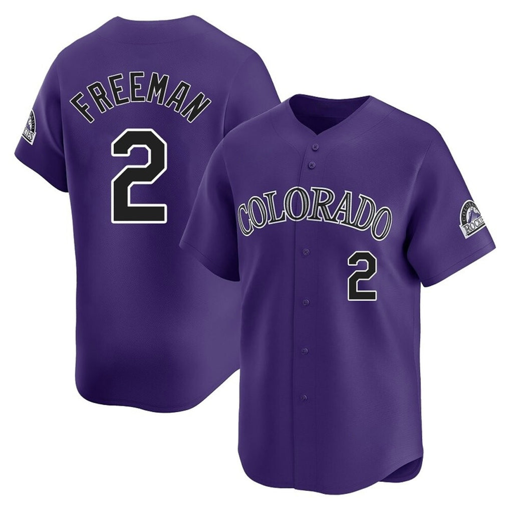 C.Rockies #2 Tyler Freeman Player Purple Limited Home Hdoa Stitched Jerseys