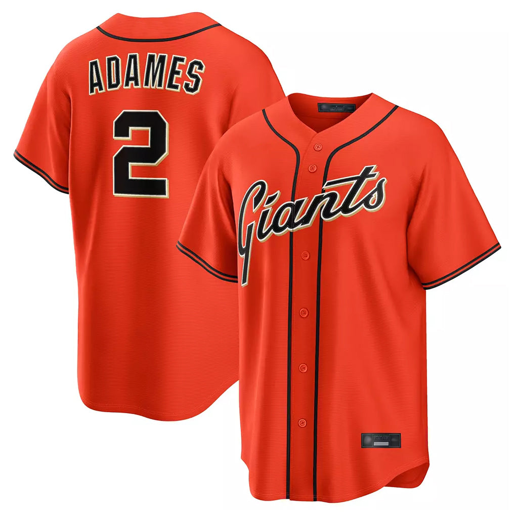 SF.Giants #2 Willy Adames Player Orange Home Game Hdoa Stitched Jerseys