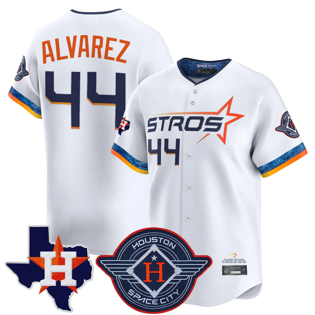 H.Astros #44 Yordan Alvarez Player White City Connect Texas Patch Vapor Premier Limited Home Hdoa Stitched Jerseys