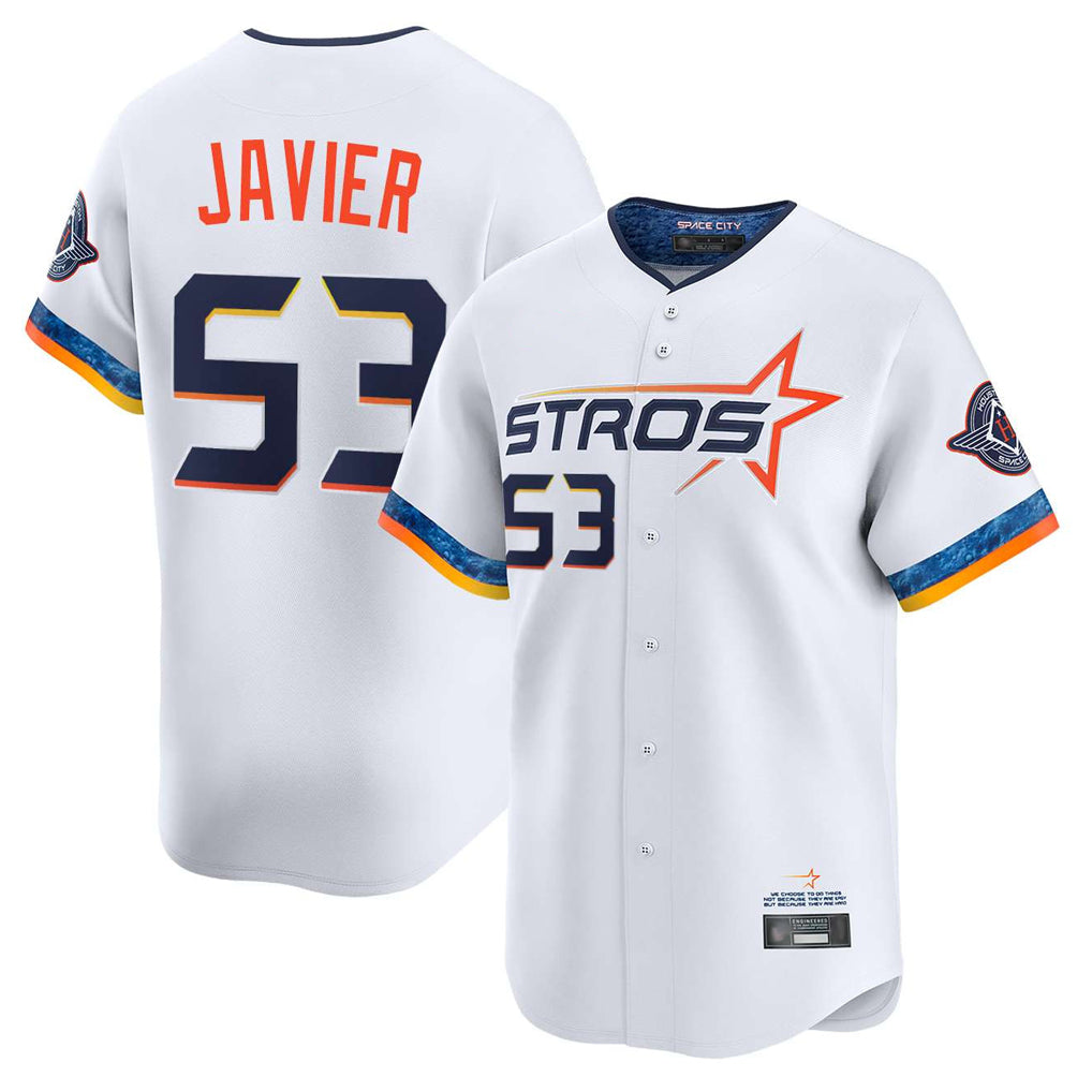 H.Astros #53 Cristian Javier Player White City Connect Limited Home Hdoa Stitched Jerseys