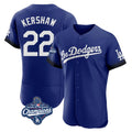 LA.Dodgers #22 Clayton Kershaw Player Royal World Series Meet City Connect Elite Home Hdoa Stitched Jerseys