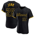 M.Marlins #26 Janson Junk Player Black Snake Skin City Home Limited Elite Hdoa Stitched Jerseys