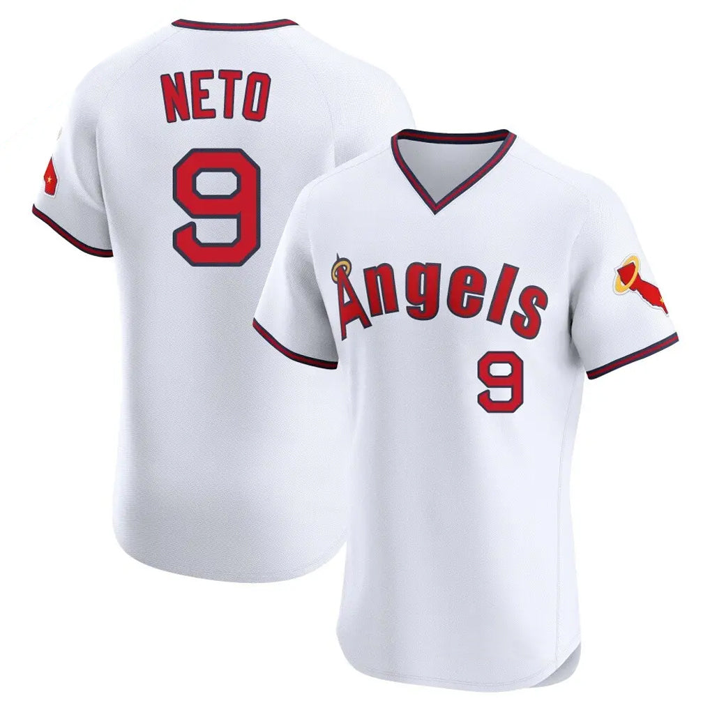 LA.Angels #9 Zach Neto Player White T-shirt Home Limited Elite Hdoa Stitched Jerseys