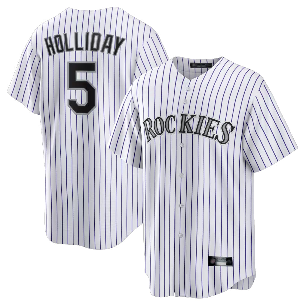 C.Rockies #5 Matt Holliday Player White Game Home Hdoa Stitched Jerseys