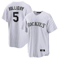 C.Rockies #5 Matt Holliday Player White Game Home Hdoa Stitched Jerseys