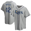 T.Bay Rays #12 Wade Boggs Player Gray Home Game Hdoa Stitched Jerseys
