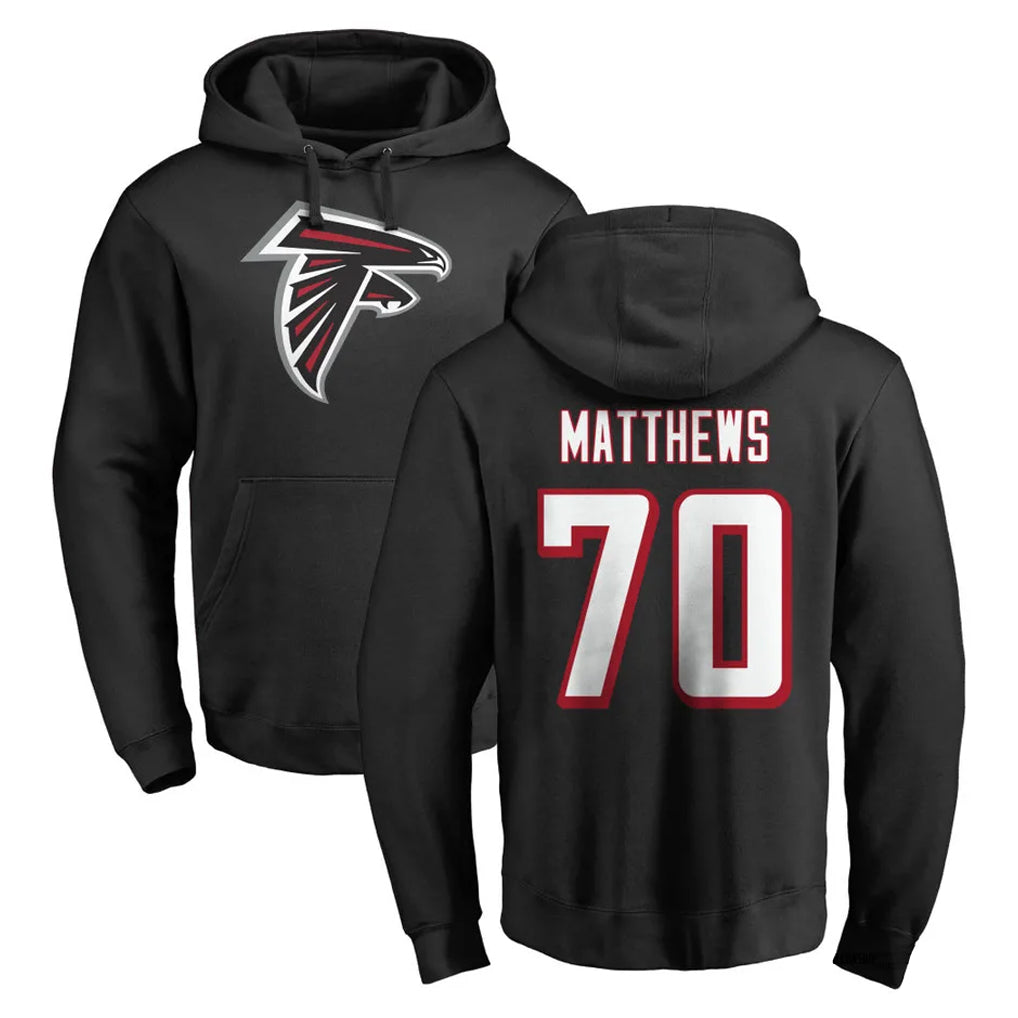 A.Falcons #70 Jake Matthews Player Black Salute to Service Hoodies Hdoa Stitched Jerseys
