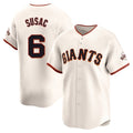 SF.Giants #6 Daniel Susac Player Cream Home Limited Hdoa Stitched Jerseys