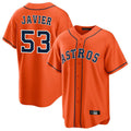 H.Astros #53 Cristian Javier Player Orange Home Game Hdoa Stitched Jerseys