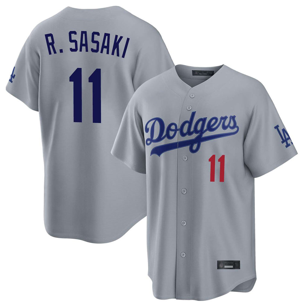 LA.Dodgers #11 Roki Sasaki Player Gray Game Home Hdoa Stitched Jerseys