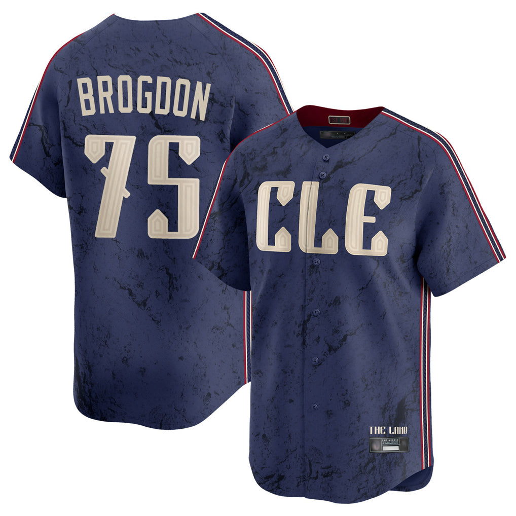 C.Guardians #75 Connor Brogdon Player Navy City Connect Limited Home Hdoa Stitched Jerseys