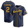 M.Brewers #2 Brice Turang Player Navy Home Limited Hdoa Stitched Jerseys