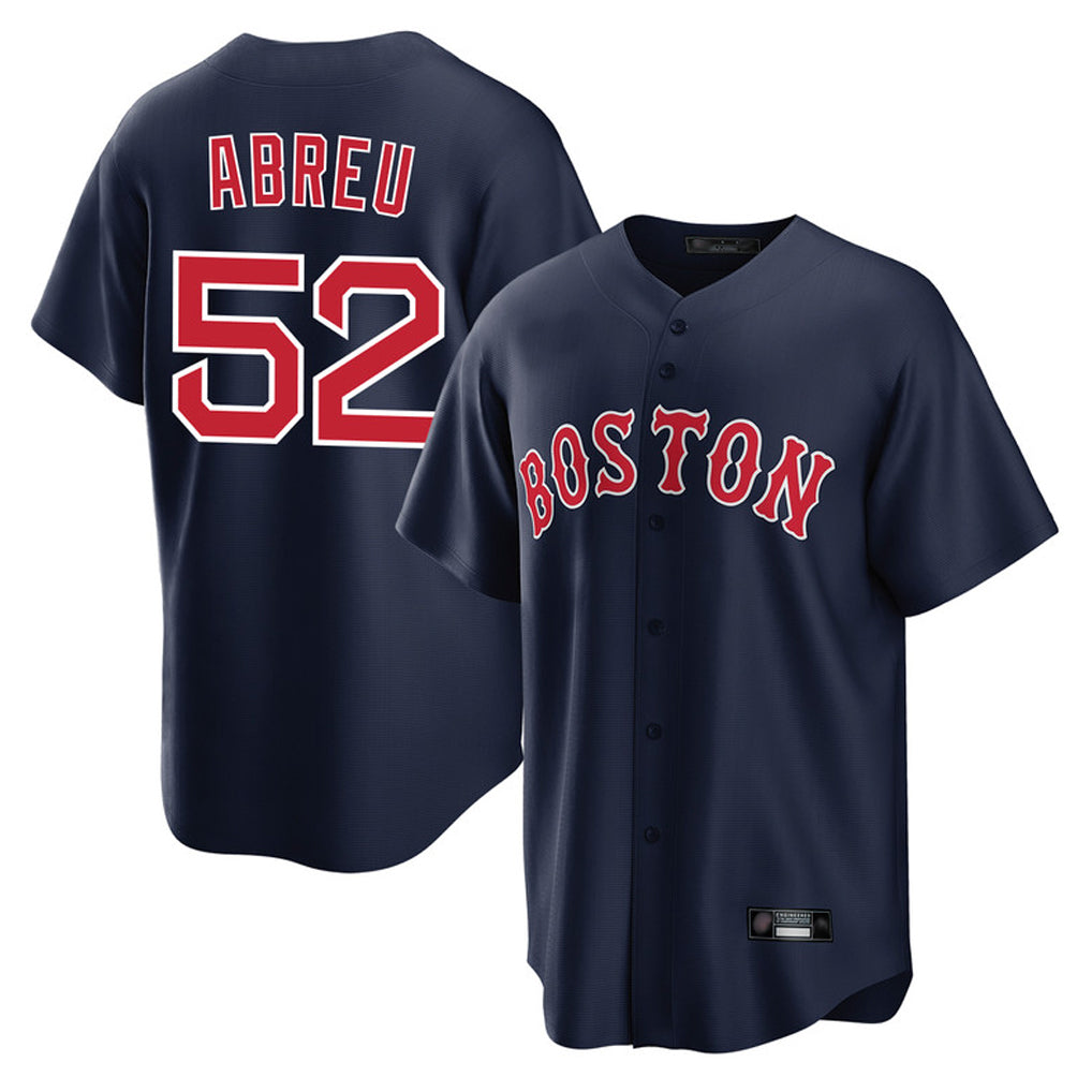 B.Red Sox #52 Wilyer Abreu Player Navy Home Game Hdoa Stitched Jerseys