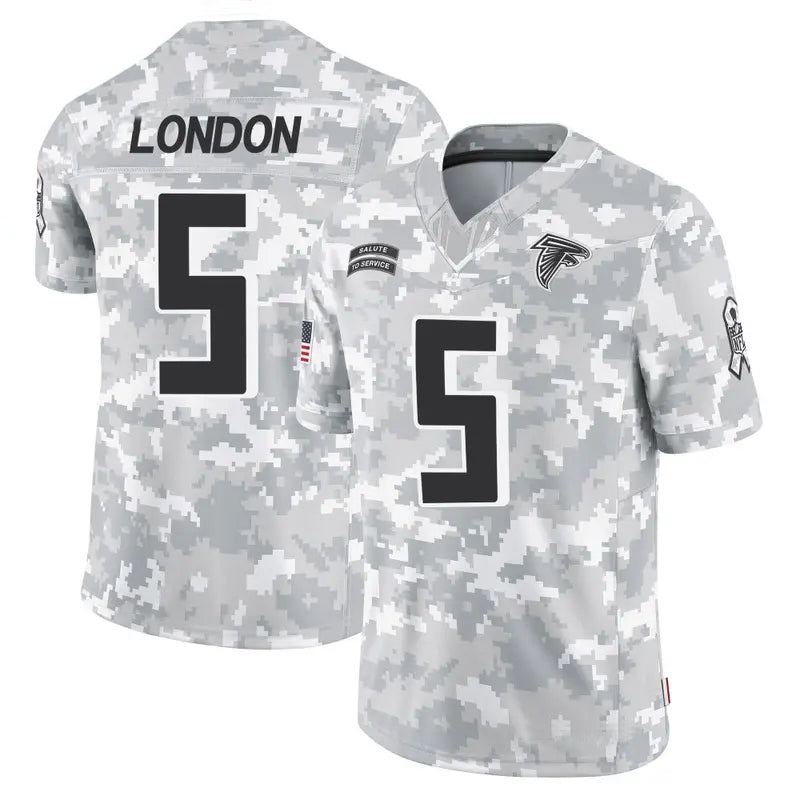 A.Falcons #5 Drake London Player Arctic Camo Salute to Service Limited Hdoa Stitched Jerseys