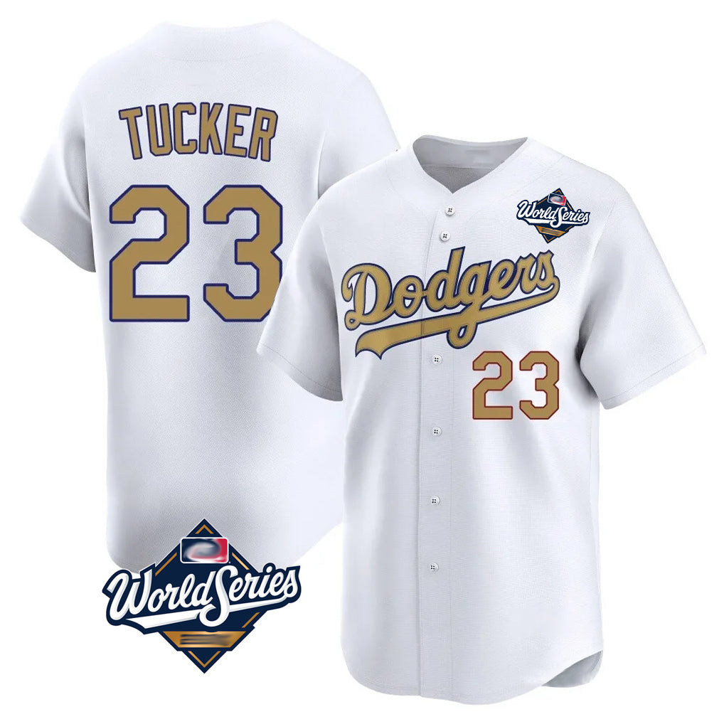 LA.Dodgers #23 Kyle Tucker Player Gold World Series Collection Limited Home Hdoa Stitched Jerseys
