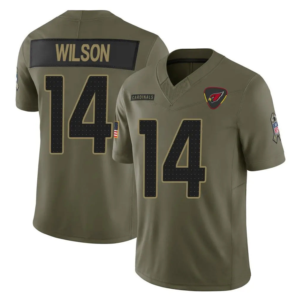 A.Cardinals #14 Michael Wilson Player Olive Salute To Service Limited Home Game Hdoa Stitched Jerseys