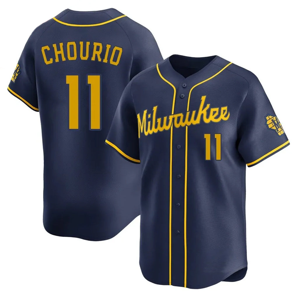 M.Brewers #11 Jackson Chourio Player Navy Home Limited Hdoa Stitched Jerseys