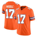 D.Broncos #17 Jaylen Waddle Player Orange Limited Alternate Vapor F.U.S.E. Throwback Game Hdoa Stitched Jerseys