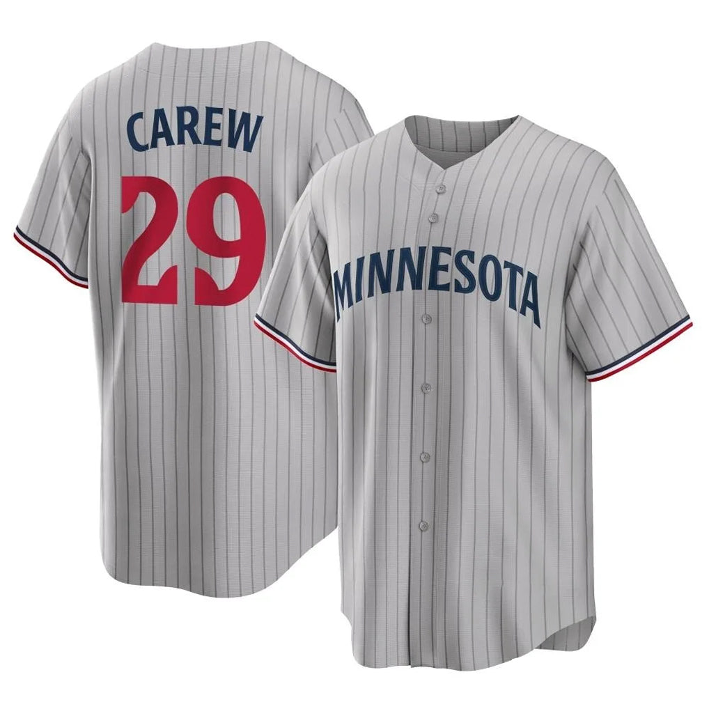 M.Twins #29 Rod Carew Player Gray Game Limited Home Hdoa Stitched Jerseys